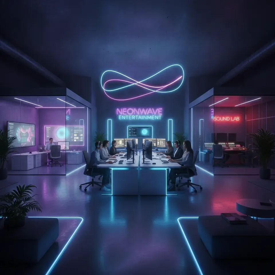 Neon Strip Slots company headquarters and brand identity