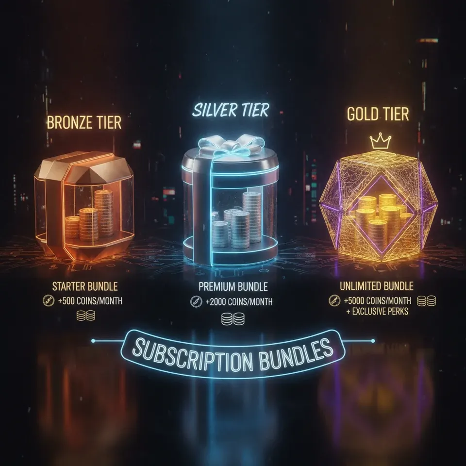Virtual coin package options for entertainment purchases