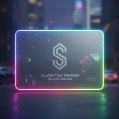 Silver membership tier badge for Neon Strip Slots
